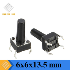 Nút Nhấn 6 x 6 x13.5mm 4 Chân Xuyên Lỗ