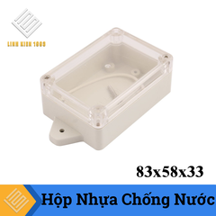 Hộp Nhựa Chống Nước Nắp Trong Suốt 83x58x33 Có Tai