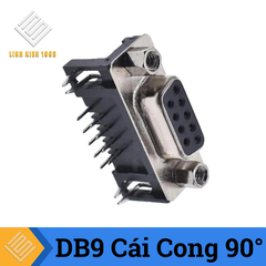 Cổng DB9 Cái 9 Chân Cong 90 Độ 2 Hàng Hàn PCB