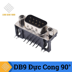 Cổng DB9 Đực 9 Chân Cong 90 Độ 2 Hàng Hàn PCB