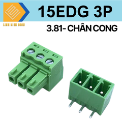 Terminal 15EDG - 3P 3.81mm chân cong