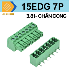 Terminal 15EDG - 7P 3.81mm  chân cong