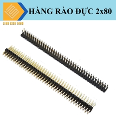 Hàng rào đực đôi 2.54mm 80 chân 2 hàng cao 11.2mm mạ vàng