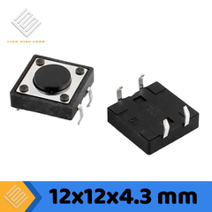Nút Nhấn 12 x 12 x 4.3mm 4 Chân Xuyên Lỗ