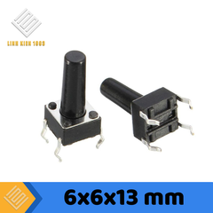 Nút Nhấn 6 x 6 x13mm 4 Chân Xuyên Lỗ