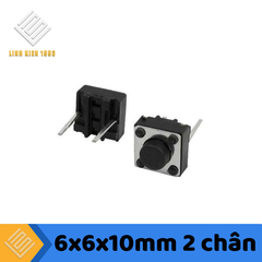 Nút Nhấn 6 x 6 x 10mm 2 Chân Xuyên Lỗ