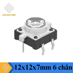 Nút Nhấn Tactile 12x12x7mm 6 Chân LED Trắng