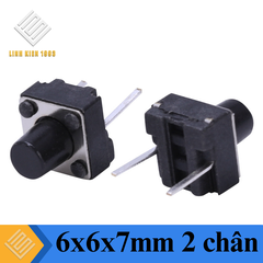 Nút Nhấn 6 x 6 x 7mm 2 Chân Xuyên Lỗ