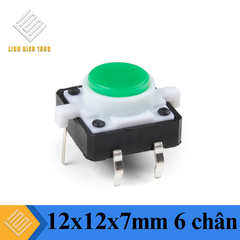 Nút Nhấn Tactile 12x12x7mm 6 Chân LED Xanh Lá