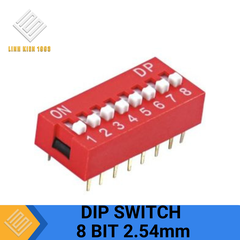 Công Tắc 8 Bit Dip Switch Xuyên Lỗ 2.54mm Màu Đỏ