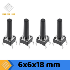 Nút Nhấn 6 x 6 x 18mm 4 Chân Xuyên Lỗ