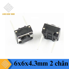 Nút Nhấn 6 x 6 x4.3mm 2 Chân Xuyên Lỗ