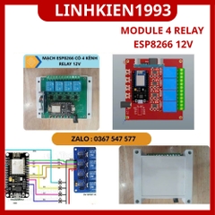 Module Relay 4 Kênh ESP8266 NodeMCU 12V WiFi | Mạch Điều Khiển 4 Relay 10A Tích Hợp Nguồn LM2596 DC-DC
