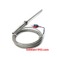 Cảm biến nhiệt độ PT100 đầu dò kiểu bắt vít tròn hai dây cáp