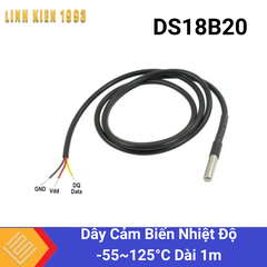 DS18B20 Dây Cảm Biến Nhiệt Độ -55~125°C Dài 1m