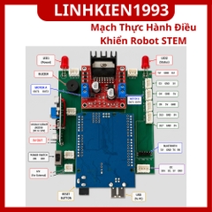 Mạch Thực Hành Điều Khiển Robot STEM Arduino Nano L298N Bluetooth I2C - Board Học Lập Trình Robot Đa Năng