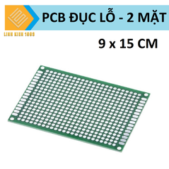Mạch PCB đục lỗ 2 lớp màu xanh 9x15 cm