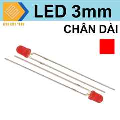 LED đỏ 3mm siêu Sáng chân dài (gói 10 con)