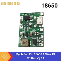 Mạch Sạc Pin 18650 1 Viên 1S Có Bảo Vệ 1A