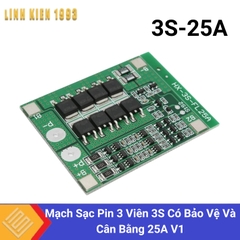 3S-25A Mạch Sạc Pin 3 Viên 3S Có Bảo Vệ Và Cân Bằng 25A V1