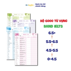 Bộ 6000 từ vựng IELTS theo band 0-4.5, 4.5-5.5, 5.5-6.5, 6.5+, dạng takenote dễ học dễ nhớ - Nhà sách Ôn luyện