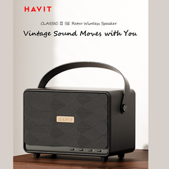 Loa Bluetooth HAVIT Classic II, BT 5.3, Công Suất 30W, Thiết Kế Retro, Âm Bass Sống Động, Nghe Đến 25H - Hàng Chính Hãng