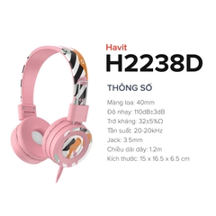 Tai nghe Headphone Havit H2238D, Đa màu sắc, Driver 40mm Âm thanh Sống Động - Chính Hãng BH 12 Tháng Dizigear