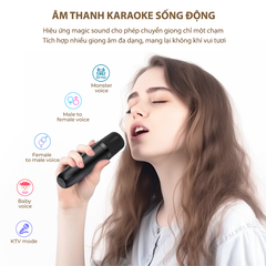 Loa Karaoke Mini HAVIT SK818, BT 5.4, Màng Loa 57mm, Công Suất 5W, Âm Thanh Sống Động, Nghe Đến 8H - Hàng Chính Hãng (2 Mic)
