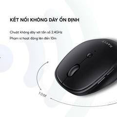 Chuột Không Dây HAVIT MS76, Thiết Kế Công Thái Học, 3 DPI + 6 Nút Chỉnh, Tuổi Thọ 3Tr Lần Nhấn - Chính Hãng BH 12 Tháng