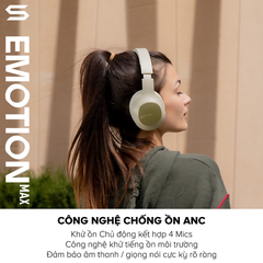 Tai Nghe Headphone Bluetooth SOUL Emotion Max, Driver 40mm, Chống Ồn Chủ Động + Quancomm CvC 8.0 - Hàng Chính Hãng