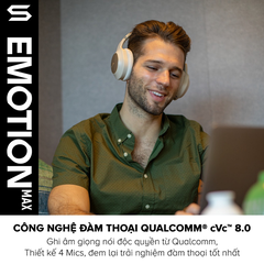 Tai Nghe Headphone Bluetooth SOUL Emotion Max, Driver 40mm, Chống Ồn Chủ Động + Quancomm CvC 8.0 - Hàng Chính Hãng