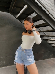 Áo Croptop Nữ Ống Tay Rời Dài DEIN® FS001, Chất Thun Co Giãn - Hàng Chính Hãng