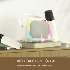 Loa Karaoke Mini HAVIT SK818, BT 5.4, Màng Loa 57mm, Công Suất 5W, Âm Thanh Sống Động, Nghe Đến 8H - Hàng Chính Hãng (2 Mic)
