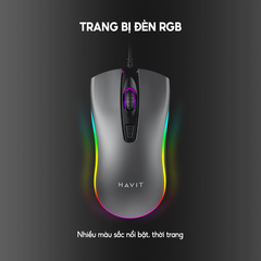 Chuột Có Dây Havit MS72 Độ Nhạy Lên Đến 1200 DPI , Có Đèn RGB - Chính Hãng Bảo Hành 12 Tháng