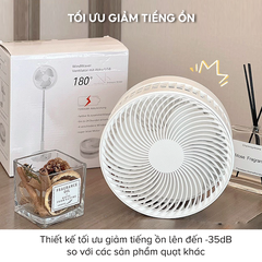 Quạt Tích Điện Dizigear BN001, Dung lượng Pin 7200mAh - Hàng Chính Hãng Bảo hành 12 tháng