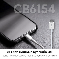 Cáp Sạc C to Lightning HAVIT CB6154 Độ Dài 1.2m, Sạc Nhanh PD 20W, Chất Liệu PVC Cao Cấp - Hàng Chính Hãng (Trắng)