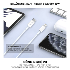 Cáp Sạc C to Lightning HAVIT CB6154 Độ Dài 1.2m, Sạc Nhanh PD 20W, Chất Liệu PVC Cao Cấp - Hàng Chính Hãng (Trắng)