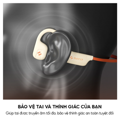 Tai Nghe Dẫn Khí Truyền Âm HAVIT FreeGo1, Thiết Kế Open-Ear, BT 5.2, Driver 16.2mm, Nghe Nhạc Đến 16H - Hàng Chính Hãng