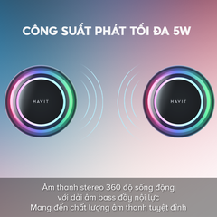 Loa Karaoke Mini HAVIT SK894BT, BT 5.0, Đèn RGB, Công Suất 5W, Thời Gian Nghe Đến 6H - Hàng Chính Hãng