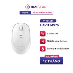 Chuột Không Dây HAVIT MS76, Thiết Kế Công Thái Học, 3 DPI + 6 Nút Chỉnh, Tuổi Thọ 3Tr Lần Nhấn - Chính Hãng BH 12 Tháng