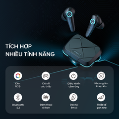 Tai Nghe Gaming TWS HAVIT TW908, BT 5.3, Gamemode 60ms, Đèn RGB, 2 Mic Khử Ồn, Nghe Đến 24H - Chính Hãng BH 12Th Dizigear