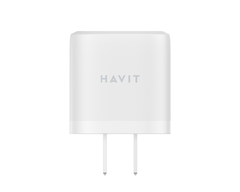 Cốc Sạc 2 Cổng HAVIT UC166, Sạc Nhanh Type C Power Delivery 20W, Cổng USB-A 12W - Hàng Chính Hãng (Trắng)