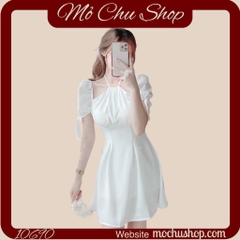 Đầm cổ yếm Rita Dress tay phồng dáng xòe LUXD032