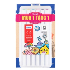 Bút Art Marker GuangBo 12 Màu H02225 (Tặng Sáp GuangBo 12 Màu HWH06374)