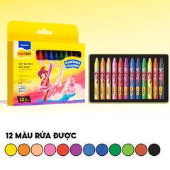 Hộp Bút Sáp Màu Rửa Được Colorkit 12 Màu SWCR-C001/AK