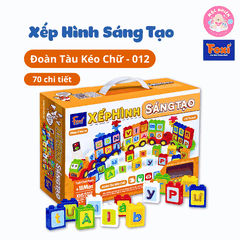 Xếp hình sáng tạo Đồ chơi trẻ em Lắp ráp ô tô, cửa hàng, đoàn tàu kéo số, chữ - chi tiết gạch to cho bé từ 1,5 tuổi - Hiệu Foxi
