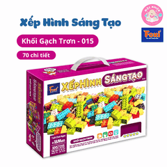 Xếp hình sáng tạo Đồ chơi trẻ em Lắp ráp ô tô, cửa hàng, đoàn tàu kéo số, chữ - chi tiết gạch to cho bé từ 1,5 tuổi - Hiệu Foxi