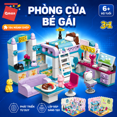 Đồ chơi lắp ráp Qman 4801 - Phòng của bé gái (194 mảnh ghép) - Dành cho bé từ 6 tuổi