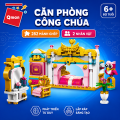 Đồ chơi lắp ráp xếp hình Qman 32012 - Căn phòng công chúa (282 mảnh ghép) - Dành cho bé gái trên 6 tuổi