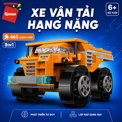 Đồ chơi xếp hình Qman 42204 - Xe xây dựng/ Xe vận tải hạng nặng (463 chi tiết)